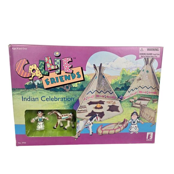 Vtg Callie N Friends Indian Celebration 3930 Native American Toy Figure Play Set